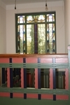 Balustrade trap en glas in lood, tijdens verbouwing.
<br/>
RCE, 2009